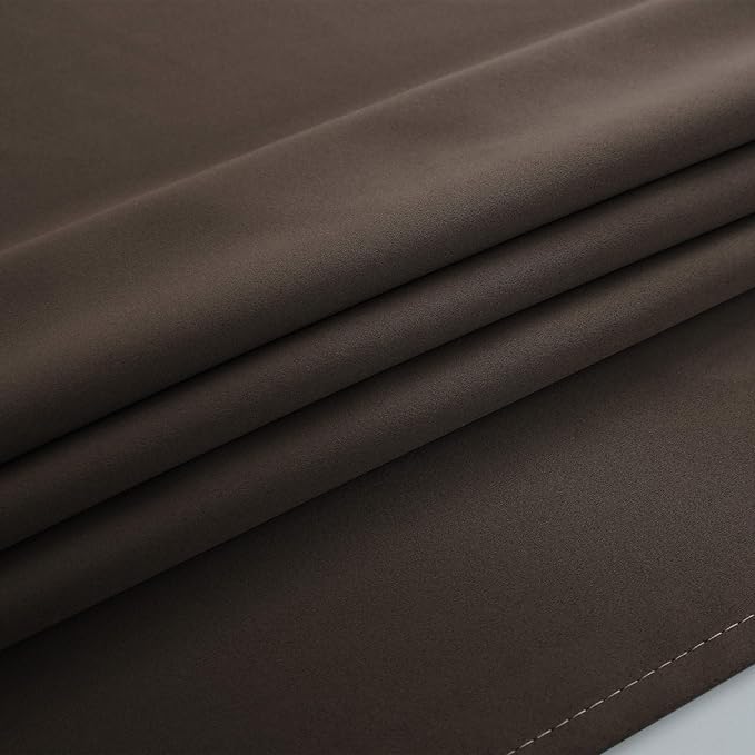 Mrs.Naturall Dark Chocolate Brown Curtains 84 Inch Length 2 Panels Set,Blackout Vintage Primitive Elegant Luxury Curtains for Living Room 84 Inches Long Black Out