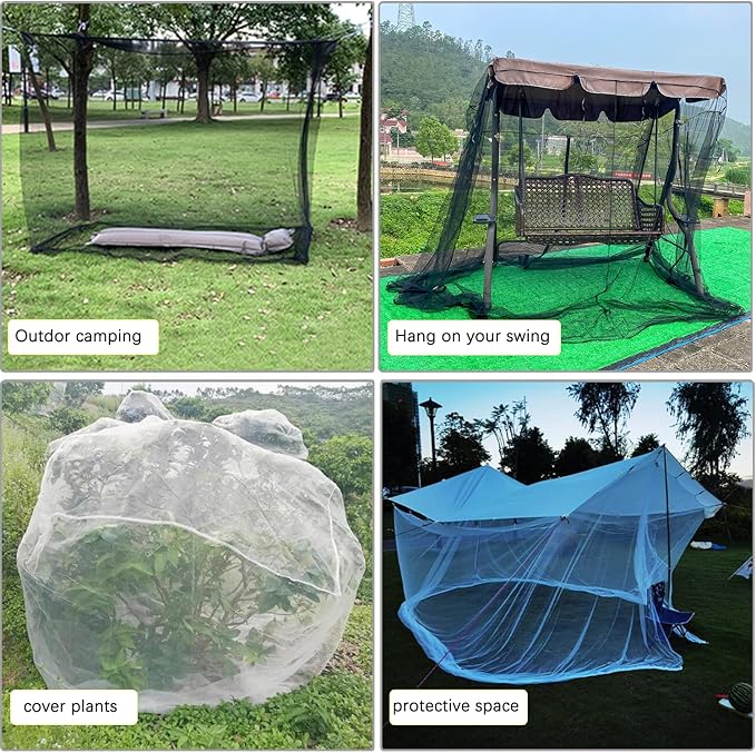 Mengersi Bed Canopy,Canopy Bed Curtains Bed Drapes for Full Queen King Size Bed,Mosquito Net Bed Curtains for Patio Indoor Outdoor Net,Black Bed Canopy Curtains for Gothic,Halloween Decoration