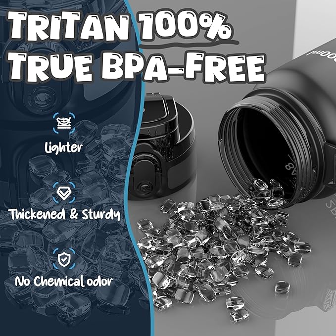 OLDLEY Kids Water Bottle for School, 17 oz (2 lids) BPA-Free Reusable Leak-proof Durable Tritan Plastic Water Bottles with Straw & Chug Lids, Anti-dust Spout Cover (Black)