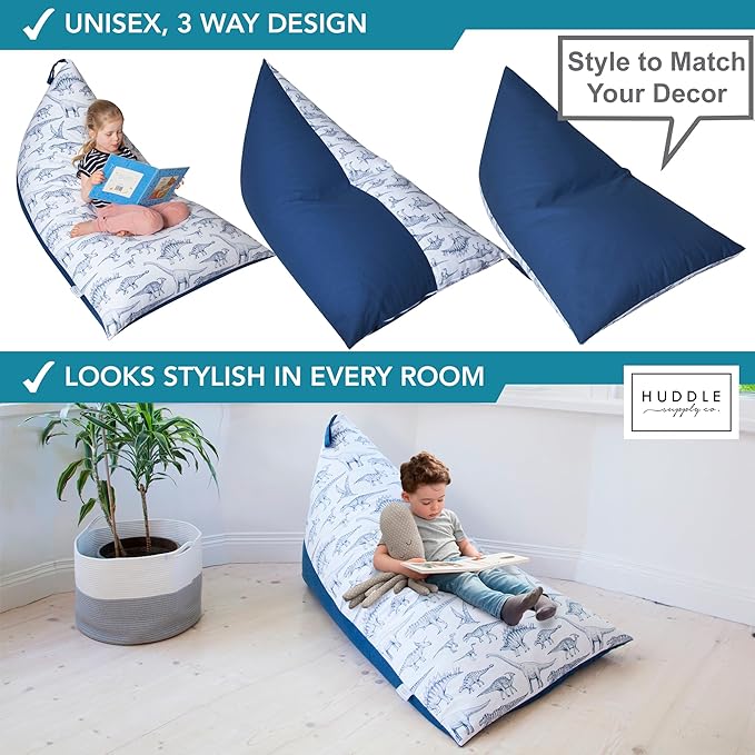 Huddle Designer Stuffed Animal Bean Bag Storage Washable XL Cover -The Original Bean Bag for Stuffed Animals Storage Premium Stuffed Animal Storage Bean Bag for Kids | Strong Zipper, Thick Canvas