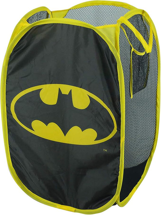 Idea Nuova Warner Brothers Batman Pop Up Hamper with Durable Carry Handles, 21" H x 13.5" W X 13.5" L
