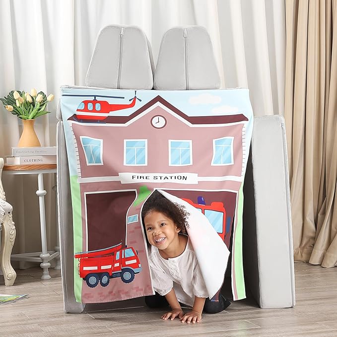 Play Panels for Kids Foam Play Couch, Fire Station