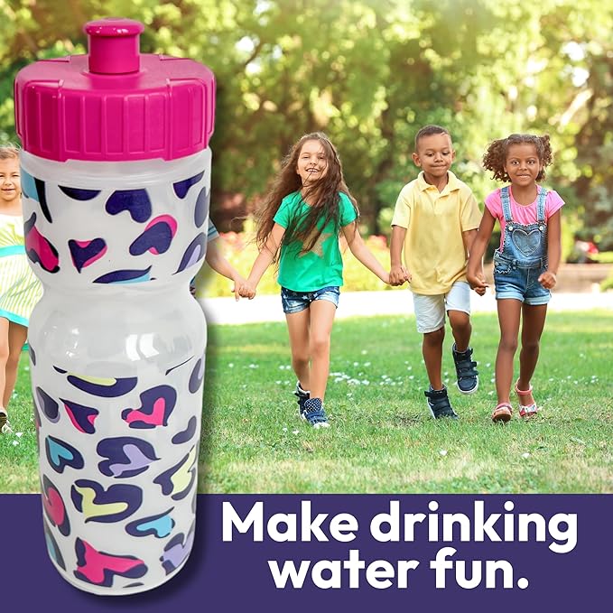 50 Strong Kids Water Bottle | 22 oz. BPA- Free Sports Squeeze Water Bottles with Pull Top Cap |Perfect Water Bottle for School | Reusable & Durable for Boys & Girls | Made in USA