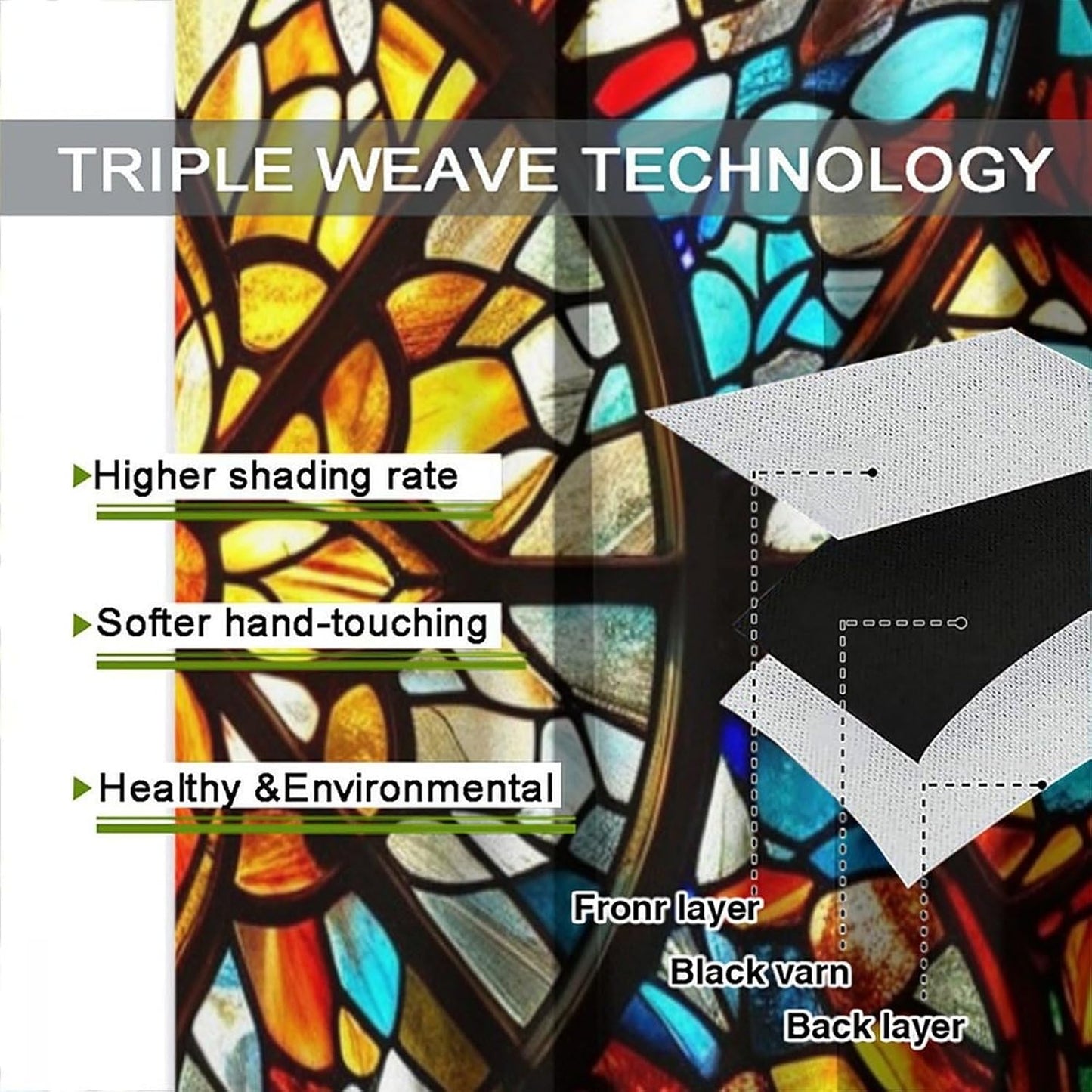 Stained Glass Curtains,Retro Mid Century Abstract Colorful Geometric Prints Home Decor Drapes for Bedroom Living Room Kitchen Window Treatment 2 Panels Set Total Size 42" W X 54" L Inch