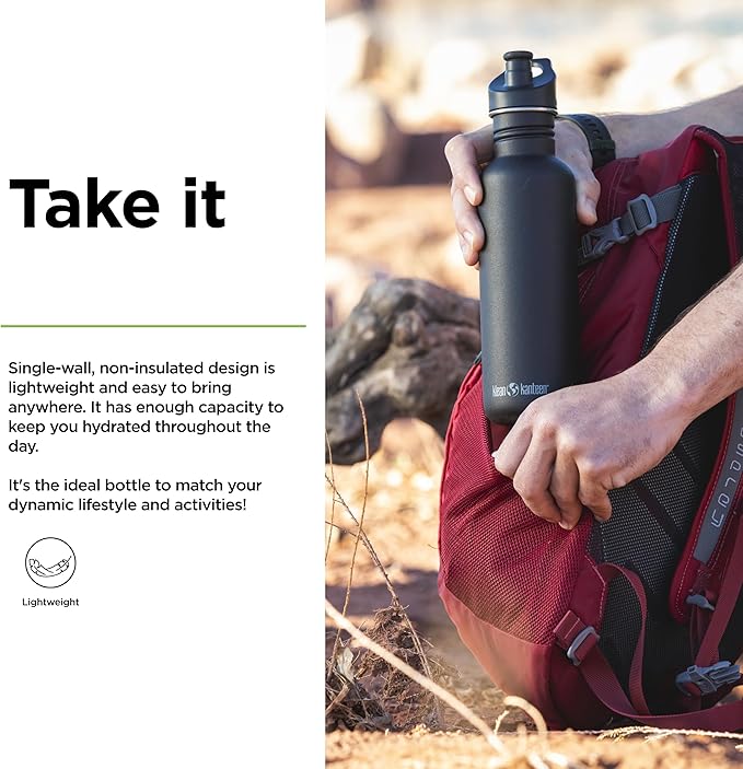 Klean Kanteen Classic 27oz (w/Sport Cap) Black