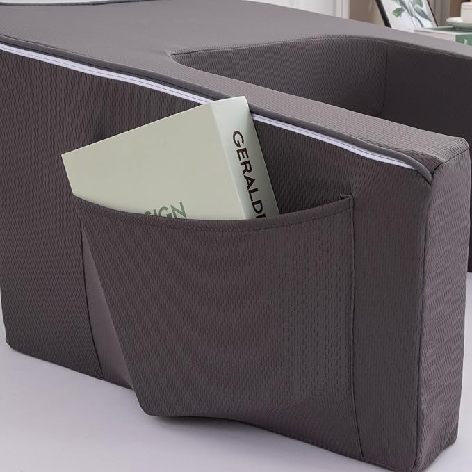 A Nice Night Lap Desk Rest Pillow for Adult,TV Trays Bed Pillow, Memory Foam Rest Pillow for Reading, Working, Playing Switch or Sitting in Bed Sofa Floor,DarkGrey