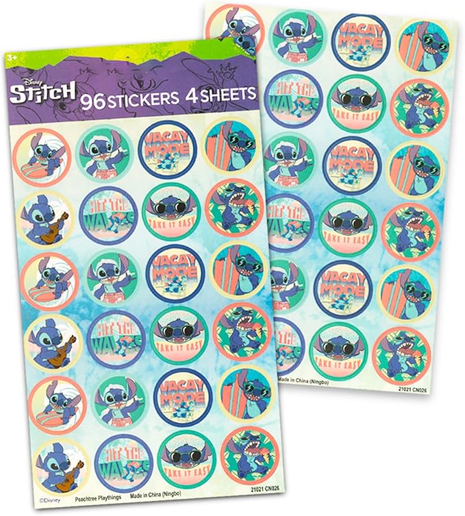 Disney Lilo and Stitch Water Bottle for Kids, Girls, Boys - 3 Pc School Supplies Bundle with Stitch Water Bottle, Create a Face Sticker Book, and More Lilo and Stitch Cups for Kids