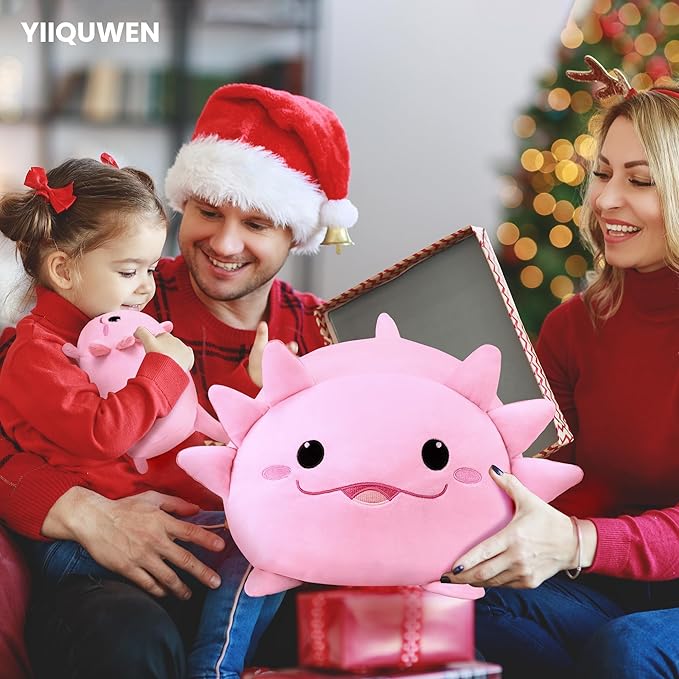 Axolotl Plush Cute Axolotl Stuffed Animal with 4 Baby Soft Pillow Valentine's Day, Birthday Gift for Girls Boys Kids Decor