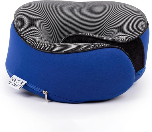Neck Pillows for Travel - Airplane Pillow – Memory Foam for Kids & Adults – Travel Neck Pillow & Airplane Travel Essentials & Travel Must Haves with Carry Bag (Navy Blue)