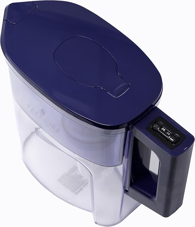 Sapphire Water Pitcher with 3 Filters, Clear/Blue