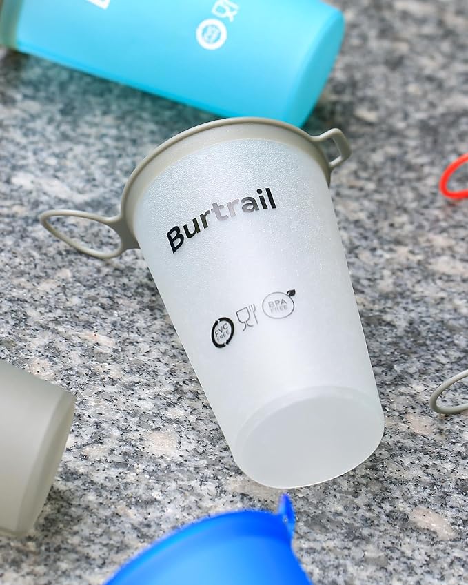 Collapsible Running Water Cup,Ultralight Reusable Cup Running for Ultramarathon,Ultrarunning,Backpacking,Camping-BPA Free,200 ml/6.8 oz-2Pack,White