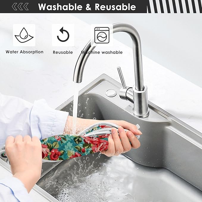Kitchen Faucet Absorbent Mat, Rose Water Splash Guard for Sink, Faucet Drip Catcher Thicken Sponge Microfiber Faucet Water Catcher Mat Sink Absorbent Mat for Kitchen 30x5in 2Pack