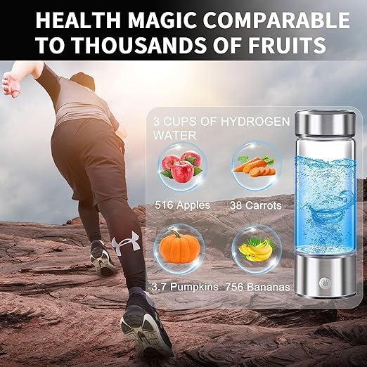 Hydrogen Water Bottle Generator, 3 Minutes Hydrogen Water Bottle, 2024 New Water Ionizer for Mother’s Day Gift, SPE PEM Technology Hydrogenated Water Machine for Home, Office, and Gym（Blue）