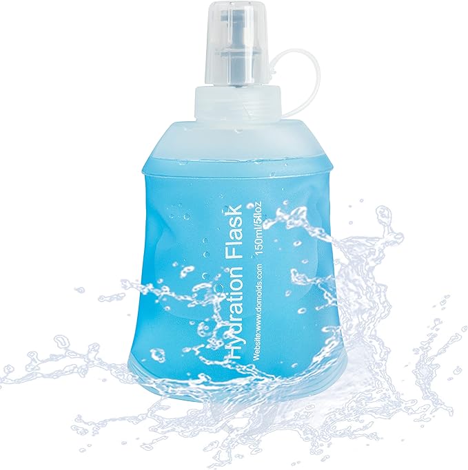 J.CARP 150ml Soft Flask Running Water Bottles, TPU Foldable Running Hydration Flask for Hydration Pack Cycling Hiking Climbing Outdoors Motorbike