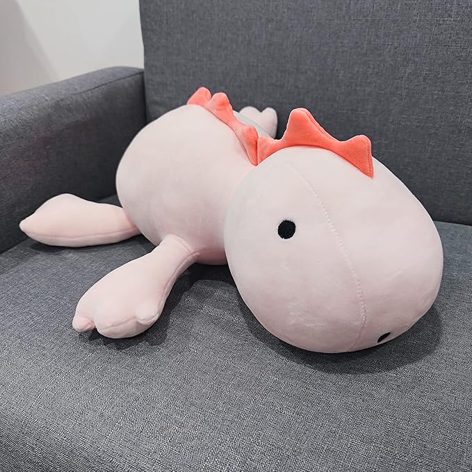 24" 3.4 lbs Weighted Dino Stuffed Toys, Cute Animals Plushie Dolls Pillow Gifts for Kids Adults (Pink 65cm)