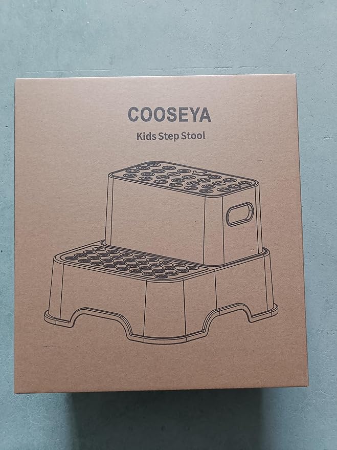 2 Step Stools for Kids,Toddler Step Stool for Bathroom Sink,No-Slip Double up Step Stool for Toddlers Bathroom, Multifunctional Toilet Step Stool for Kids,Toilet Potty Training(2 Packs)（Blue）