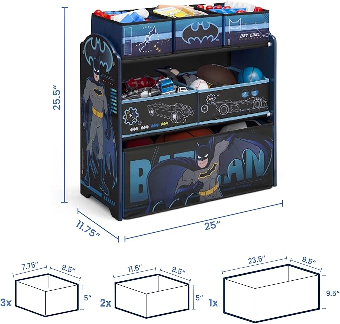 Delta Children Design & Store 6 Bin Toy Storage Organizer, Batman