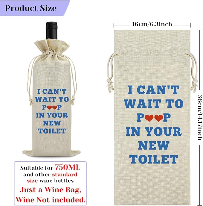 Funny Housewarming Gifts New House Wine Bag Congratulation Gift Wine Bag for Women Welcome New First Home Owners To Neighborhood Wine Bag for Friendship Gifts for Friends Birthday Christmas Gift