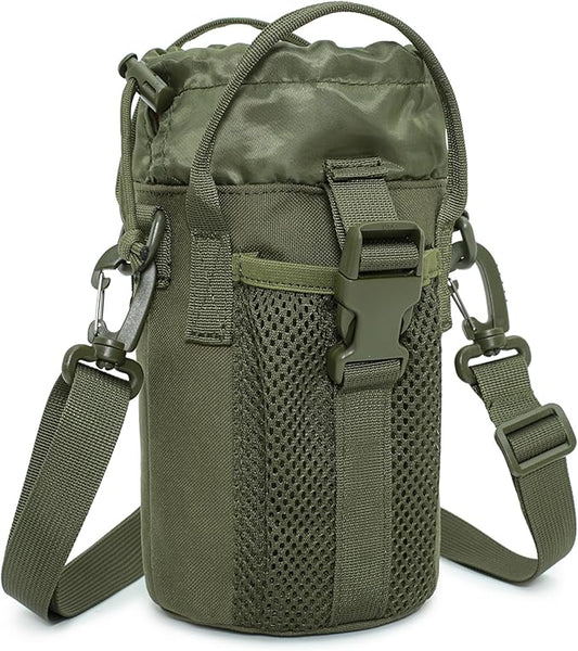 Water Bottle Holder Bag with Adjustable Shoulder Strap,Water Bottle Carrier Bag for Sports Gym Hiking Camping Walking Travel