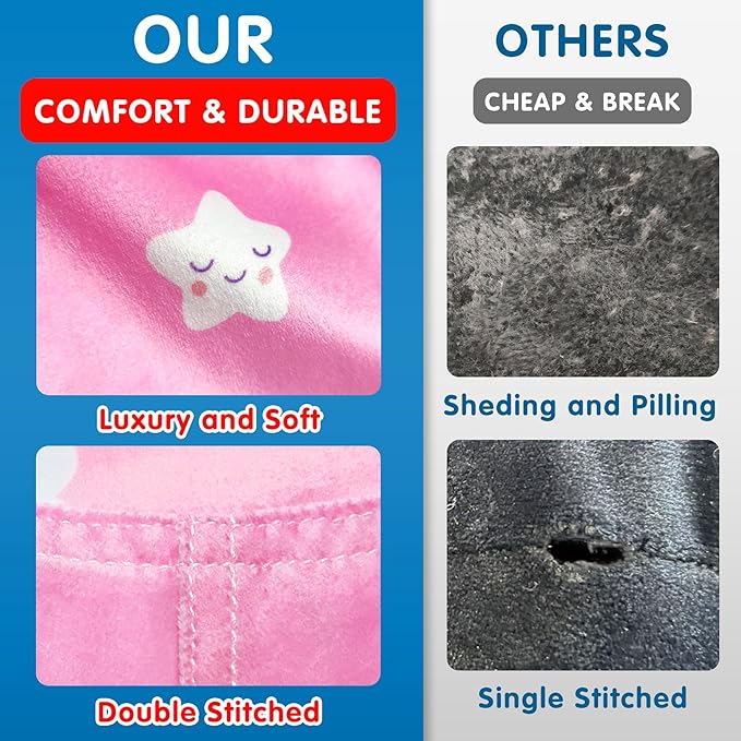 Lukeight Unicorns Stuffed Animal Storage Bean Bag Chair Cover for Kids, Unicorns Zipper Beanbag Chair Cover for Organizing Toddler and Kids' Rooms Plush Toys (Rainbow Pink, Large)