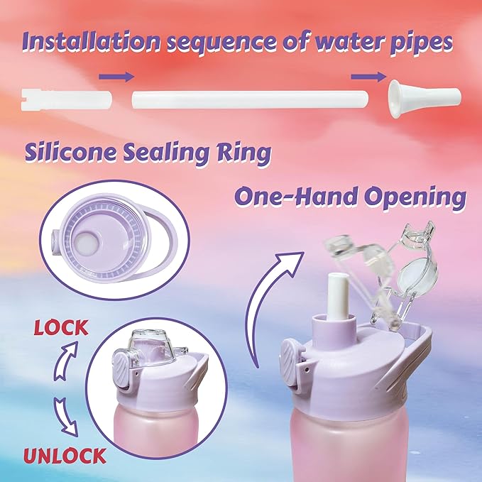 Decorate Your Own Water Bottle Kits,Fun Arts and Crafts Gifts for Girls Age 4-6-8-10,Unicorn Painting Crafts Toys for Girls Birthday