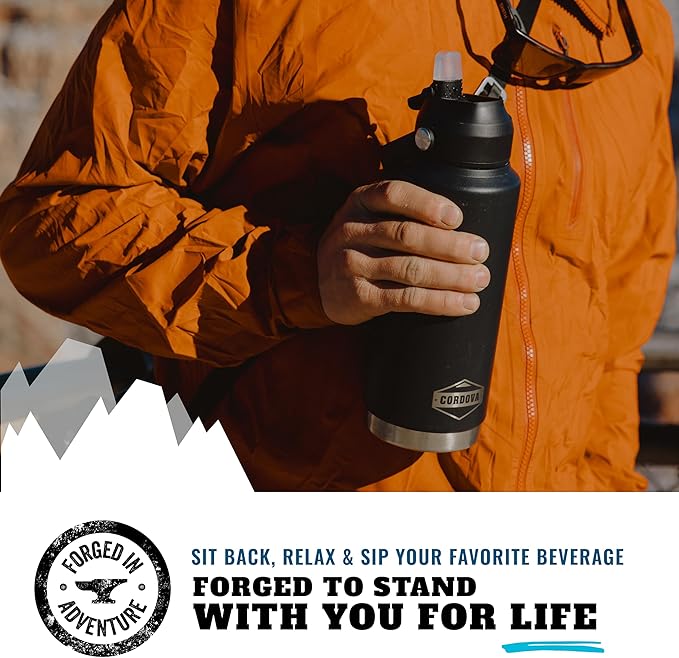 Cordova Outdoors Trailhead Class Water Bottle, Obsidian, 32 oz