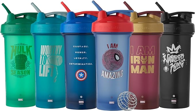 BlenderBottle Marvel Classic V2 Shaker Bottle Perfect for Protein Shakes and Pre Workout, 28-Ounce, Warrior King