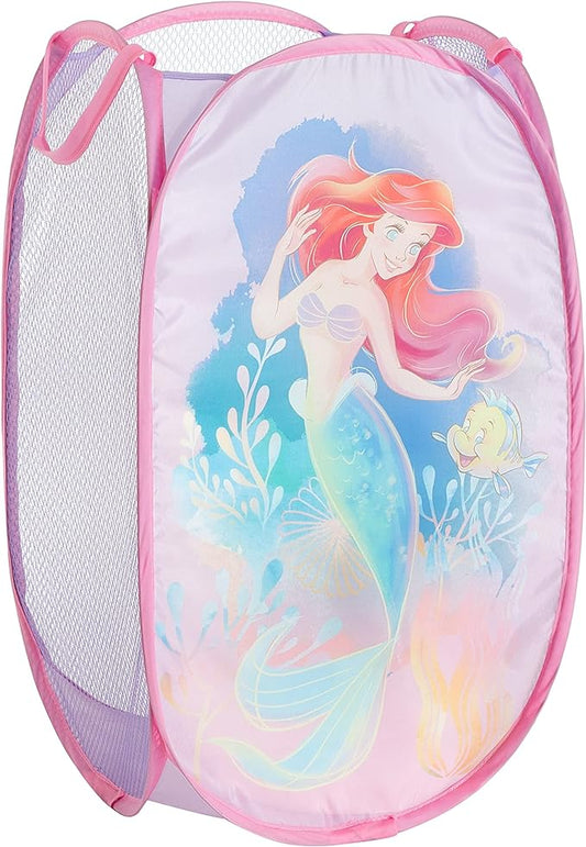 Disney Little Mermaid Ariel Pop Up Hamper with Durable Carry Handles, 21'' H x 13.5'' W X 13.5'' L