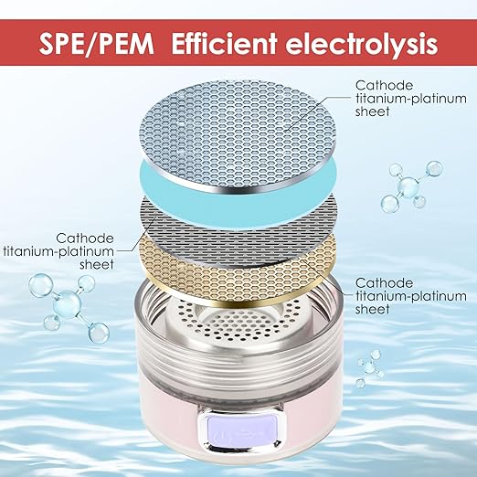 Hydrogen Water Bottle Generator, 1.5L Large Capacity Hydrogen Water Bottle for Home Outdoor, Travel, Office (Pink)