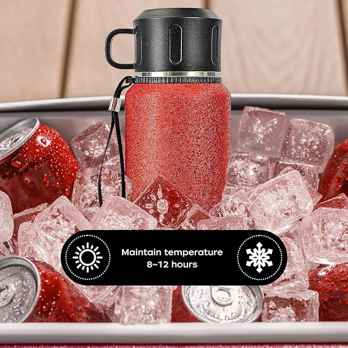 Insulated Stainless Steel Water Bottle, 27oz/800ml Sports Water bottles with Double Walled and Vacuum Insulated Metal for Travel, School, and Gym (Red)