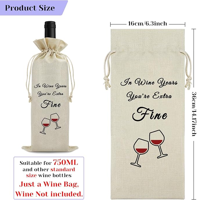 Funny Birthday Wine Bag Birthday Gift for Women Men Pairs Well with Celebrating Your Birthday Wine Bags Friendship Happy Birthday Gifts for Friends Coworker Husband Wife Reusable Wine Wrap Bag
