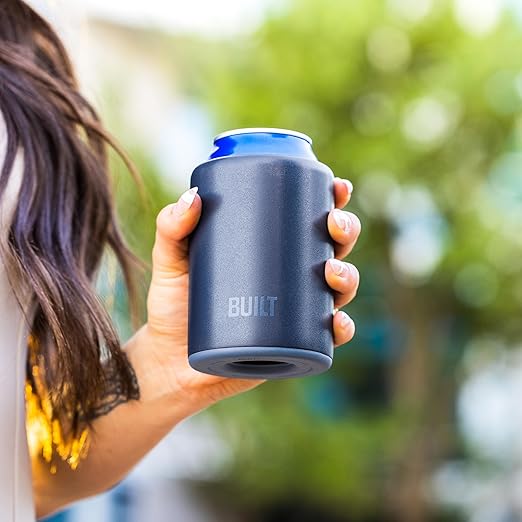 BUILT 12 Ounce Double Wall Stainless Steel K2 Can Chiller Atlantic Blue