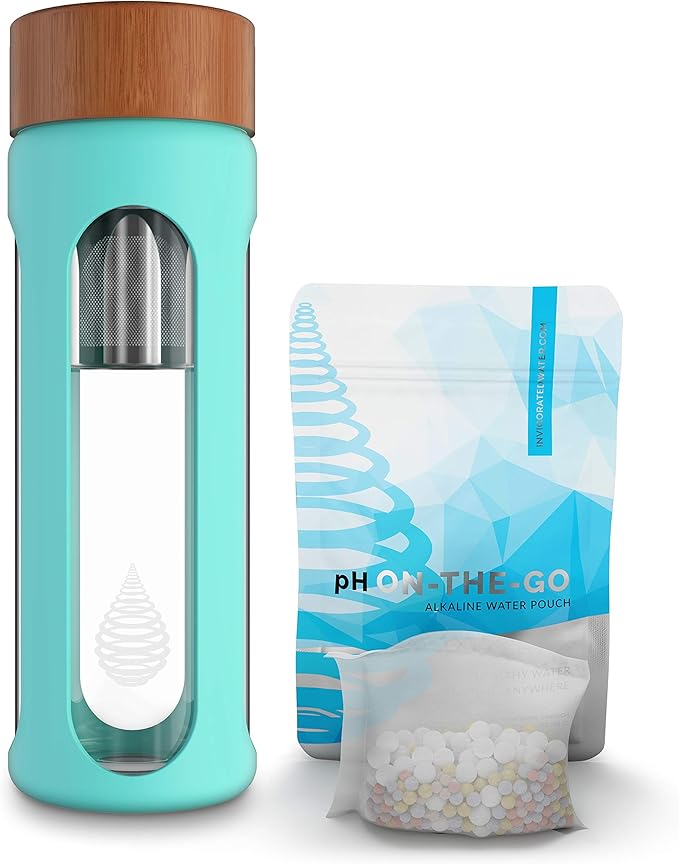 Invigorated Water Portable Alkaline Water Bottle - Enhances pH - Convenient Water Filter Functionality - Alkaline Water Bottle with Filter 580 ml - Alkaline Water Machine - Alkaline Water Sink Filter