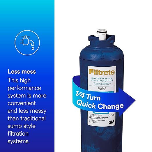 Filtrete High Performance Whole House Sanitary Quick-Change Filter System 4WH-QCTO-S01, Large Capacity