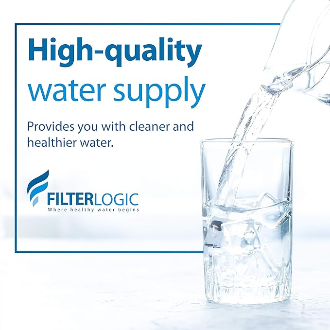 Filterlogic FXHTC Water Filter, Whole House Water Filter, Replacement for GE® FXHTC, GXWH40L, American Plumber W10-PR, Culligan® RFC-BBSA, W10-BC, Carbon Filters, 5 Micron, Pack of 2