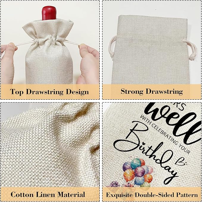Birthday Gifts for Women Daughter Wife Mom, Grandma Mom Birthday Gifts, 30/40/50th Birthday Gifts for Her, Birthday Party Favor Wine Bag Decoration Supplies, Wine Gifts for Women /01