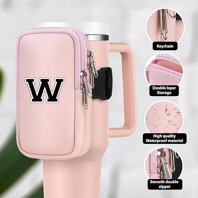 Mini Water Bottle Pouch for Stanley-Tumbler pouch with Zipper Pocket, Stanley pouch, Insulated Mug pouch, Tumbler carry holder pouch, Travel mug pouch | Waterproof