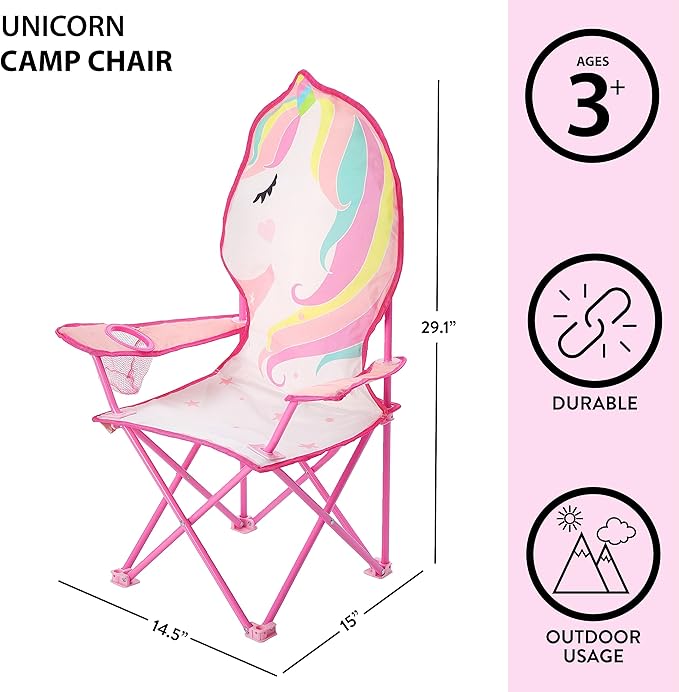 Heritage Kids Children's Figural Camp Chair, Unicorn