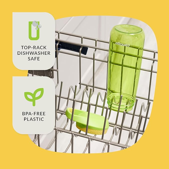 Contigo Kids’ Micah Water Bottle with Leak-Proof Lid, 20oz, Lime/Pineapple