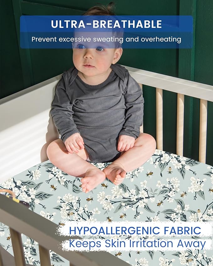 Premium Fitted Baby Boy Crib Sheets for Standard Crib Mattress - Ultra-Soft Jersey Knit Crib Mattress Sheet, Safe and Snug, Durable, Stylish Crib Sheet, 28''x52''x9'' Extra Deep Pocket