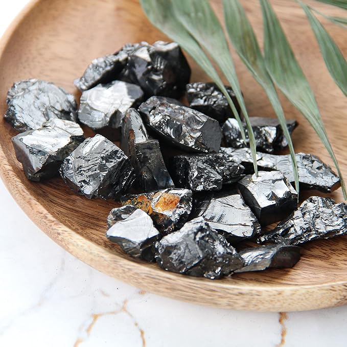 Karelian Heritage Elite Shungite Rocks for Water Purification & Filtering 0.2 lb | 0.5-1 oz per Stone | Certified Natural Authentic Shungite Stones from Karelia | Home Decoration REB12