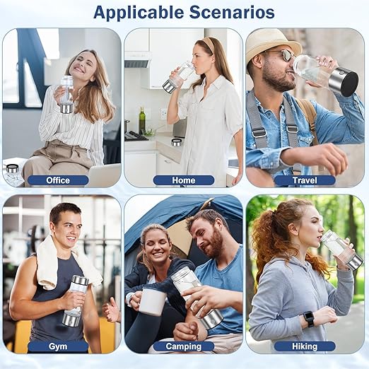 Hydrogen Water Bottle Generator,3 Minute Rapid Electrolysis, 420ml Portable Hydrogen Water Generator for Office, Daily Use,Healthy Alkaline Hydrogen Ions Water Maker Pitcher