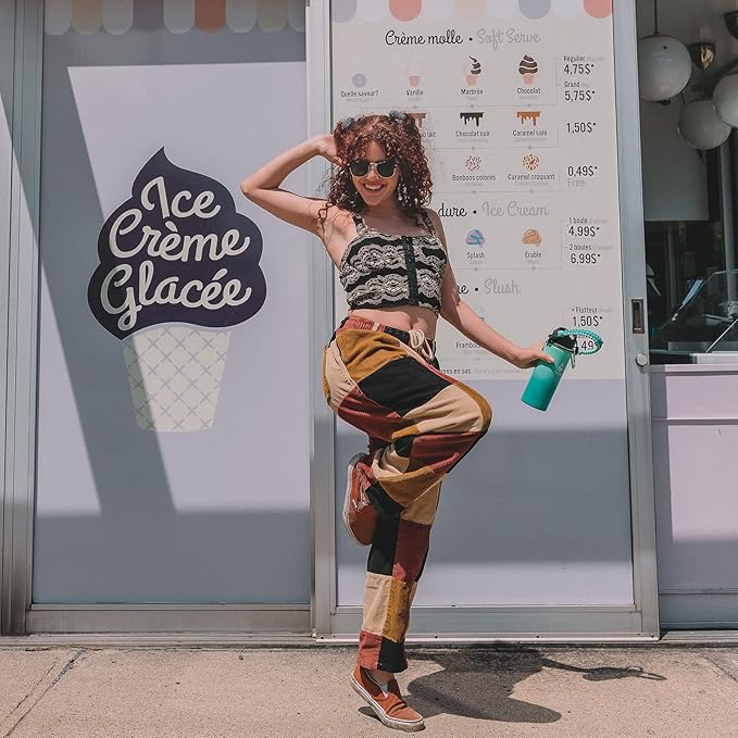 Farsea Insulated Water Bottle With Paracord Handle, Protective Boot and 2 Lids (Straw Lid & Spout Lid), Stainless Steel Water Bottle Wide Mouth, Double Wall Sweat-Proof BPA-Free, 18 oz