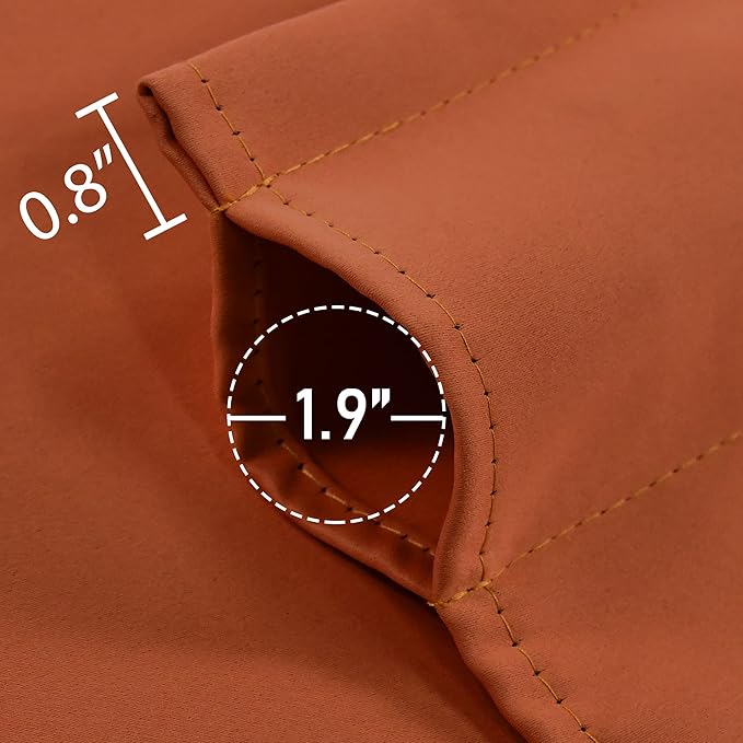 Burnt Orange Valance - Rust Valance for Windows 52x18 Inch Solid Blackout Rod Pocket Kitchen Short Curtain Toppers Valance for Bathroom Living Room, Terracotta