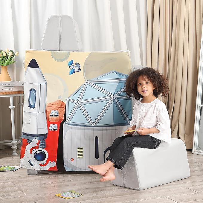 Play Panels for Kids Foam Play Couch, Space Settlement