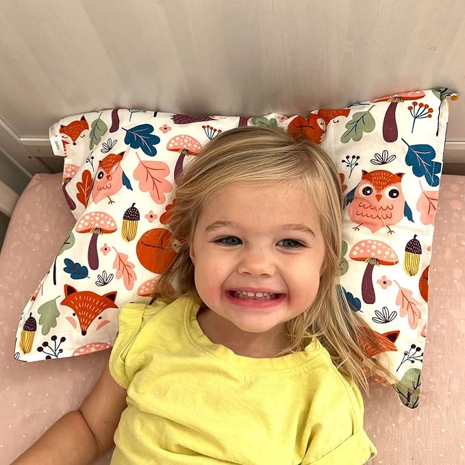 ALVABABY Toddler Pillowcases-Cotton Pillow Cover Fits 13 x 18 or 12x 16 Kids Bedding Pillow 2 Pack Envelope Pillow Covers for Babies Kids Children Boys Girls Sleeping and Travel 2TPW24