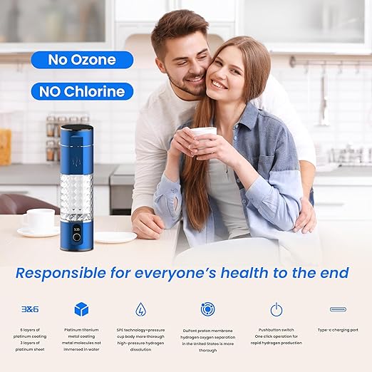 290ml Hydrogen Water Bottles 5000 BBP Hydrogen Water Bottle Generator 5min Quick Electr Portable Hydrogen Water Bottle Ionizer