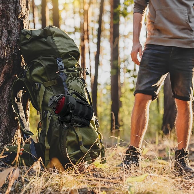 NATURE PIONEOR Tactical Water Bottle with Carrying Molle Sleeve, Stainless Steel 18/8 Food Grade Half Gallon Jug