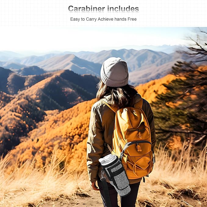 Bling Diamond Water Bottle Carrier Bag with Phone Pocket for Stanley 40/30 oz Tumbler with Card Holder,Neoprene Water Bottle Holder Pouch with Adjustable Strap for Stanley Cup Accessories