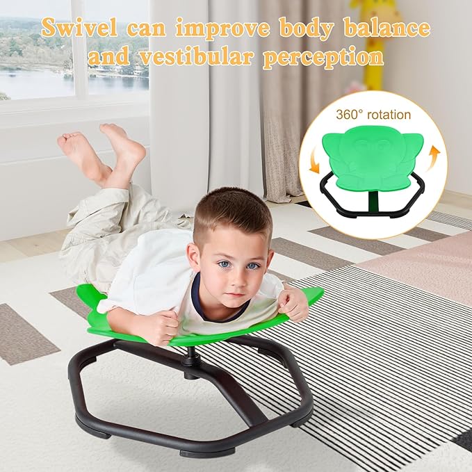 Spinning Chair for Autistic Kids Sit and Spin Chair for Kids Swivel Sensory Chair Elephant Spinning Seat Autism Sensory Chair Items for Sensory Room Training Balance Body Coordination